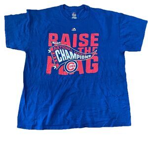 Majestic CHICAGO CUBS T Shirt Mens XL Short Sleeve MLB Blue